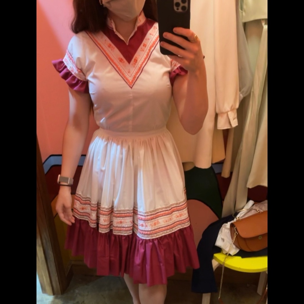 VINTAGE 1960’s Handmade Square-Dance Style Dress